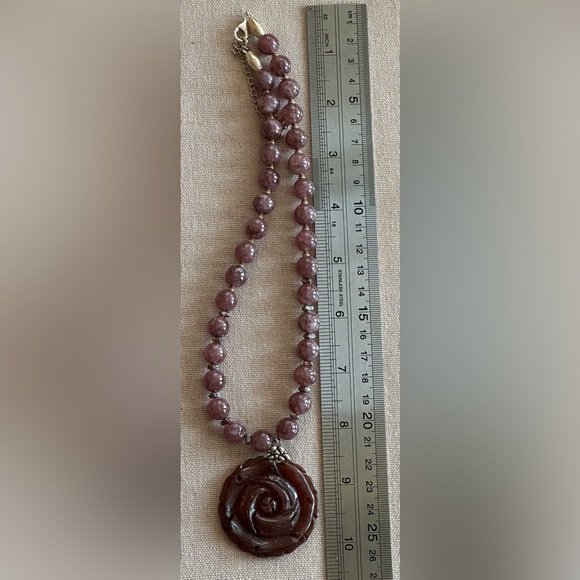 20 inch Lepidolite gemstone bead necklace NWOT - Picture 16 of 16